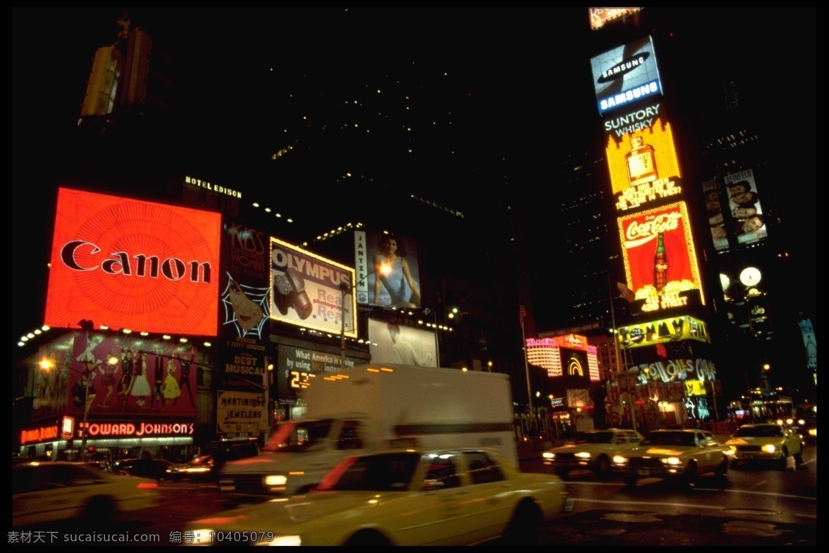 美国 车 城市 国外旅游 建筑 路 旅游 旅游摄影 纽约 商业街 霓虹灯 夜景 家居装饰素材 灯饰素材