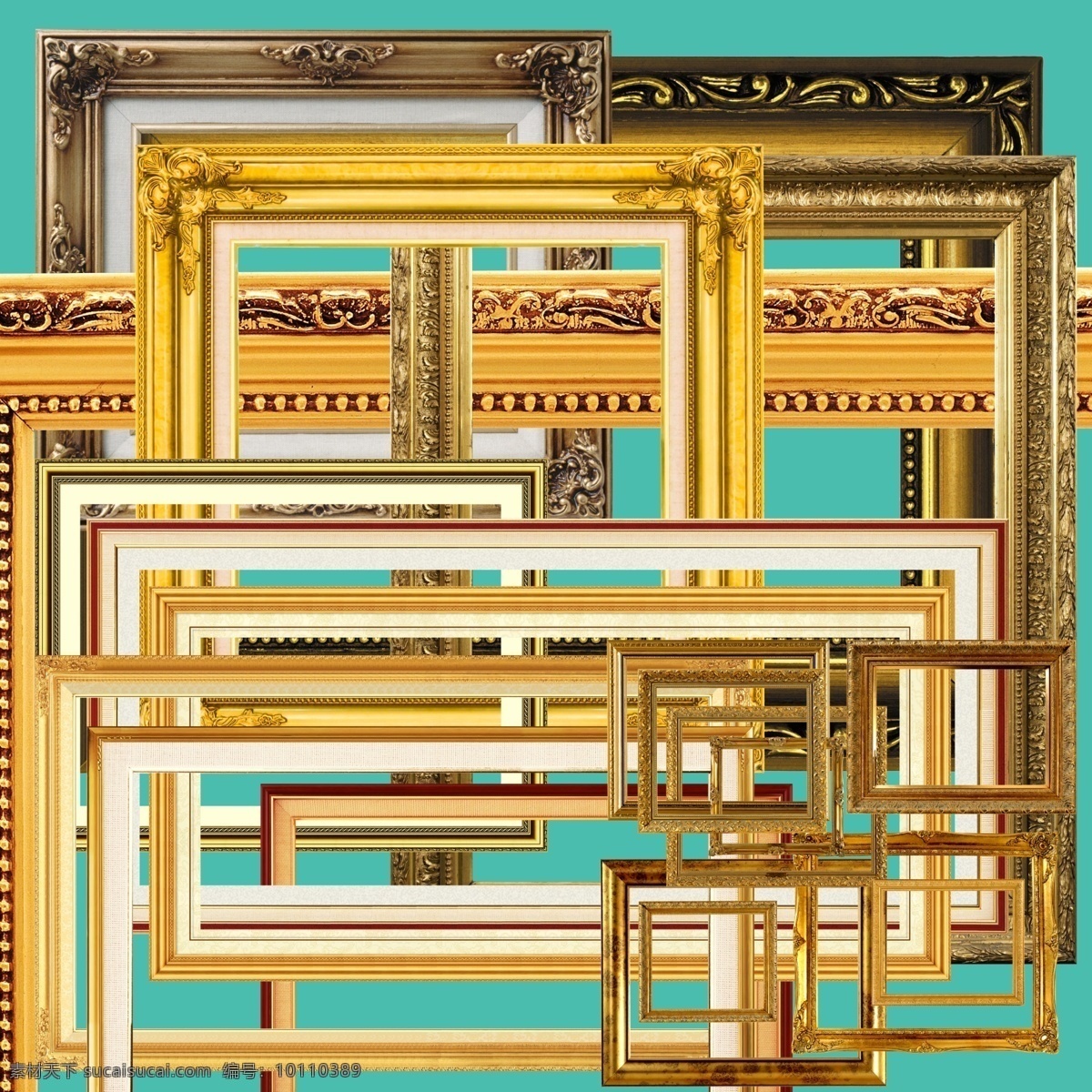 高清 复古 金色 相框 画框 木框 复古素材 psd分层 分层