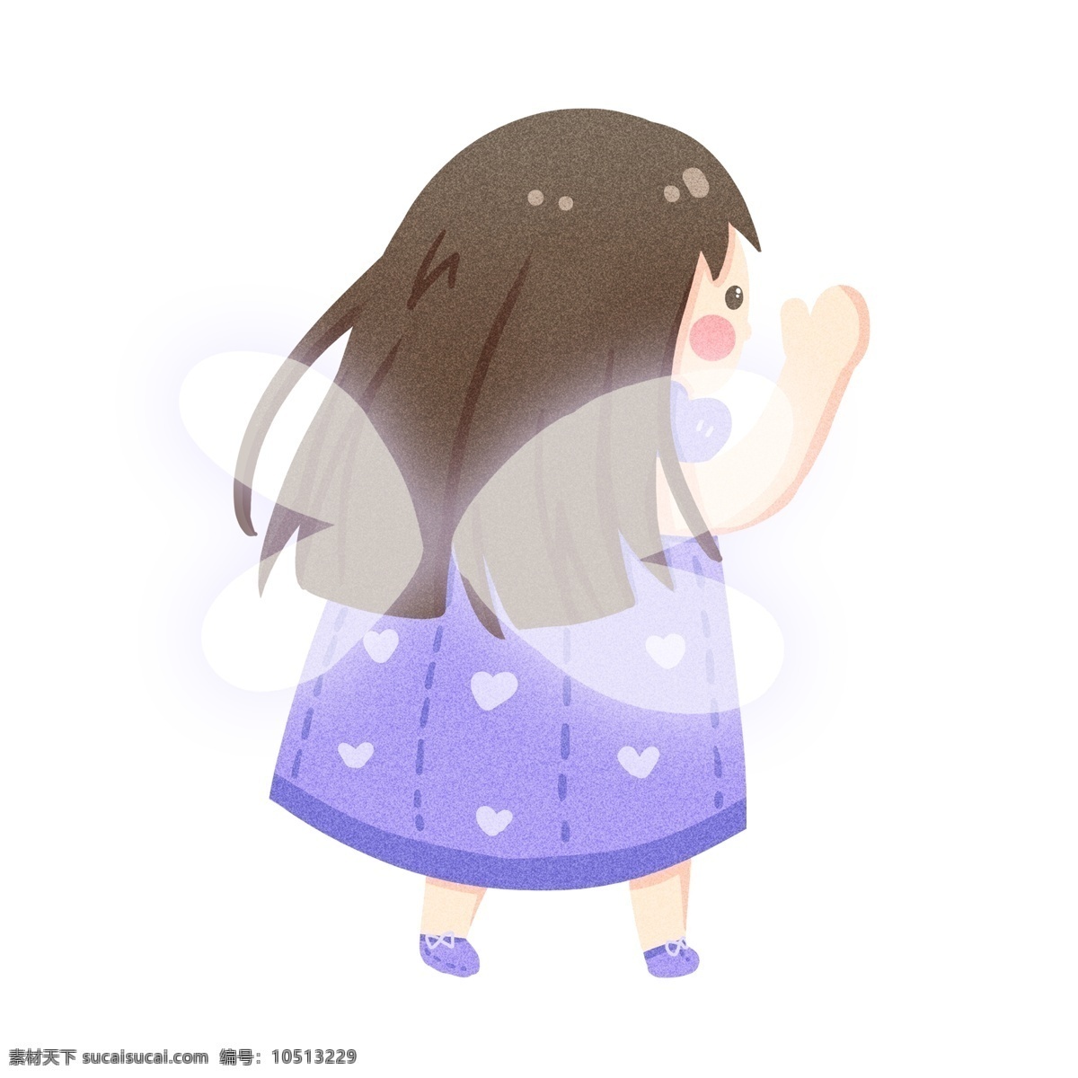 手绘 唯美 天使 元素 商用 卡通 人物 简约 女孩 设计元素 元素设计 创意元素 手绘元素 psd元素