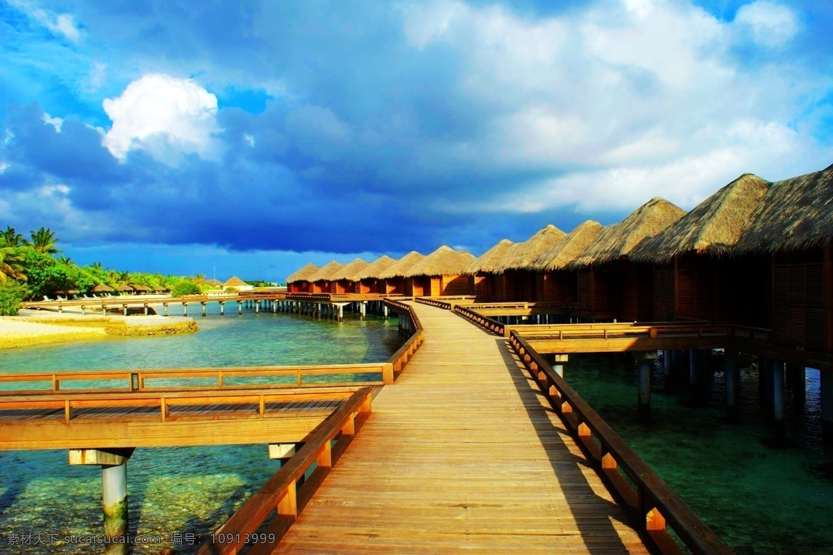 马尔代夫 度假 屋 风景 度 木栈桥 度假屋 度假村 海水