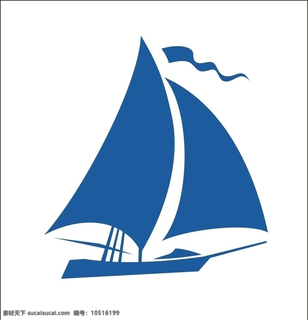 海洋标志 船型标志 帆船标 划船标 图标 矢量帆船