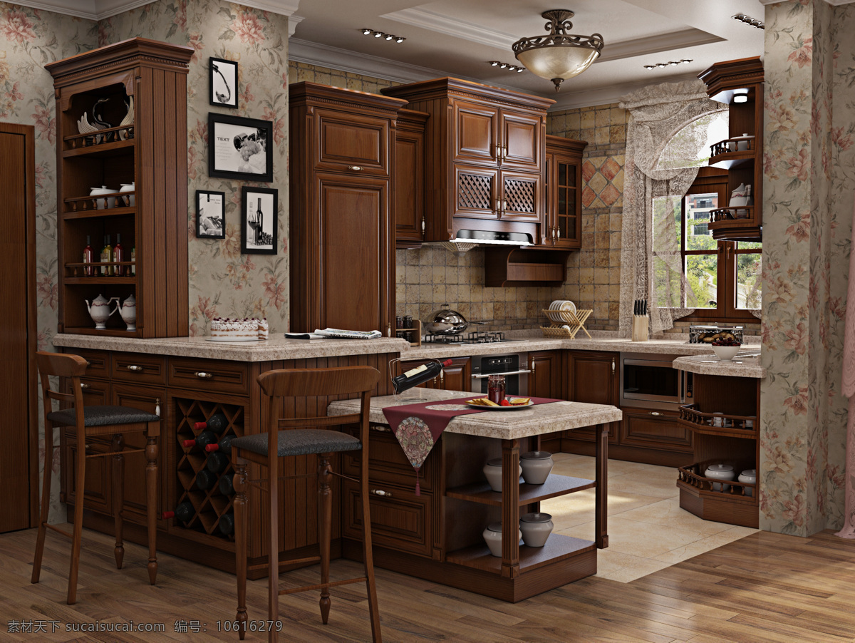 实木橱柜 现代 厨房 西门子 烟机 灶具 橱柜 欧式 实木 开放 室内设计 环境设计