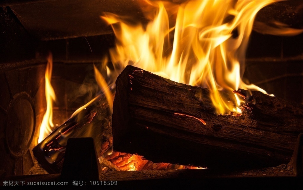 柴火 火焰 木头 燃烧的木头 火焰图片 生活百科 生活素材