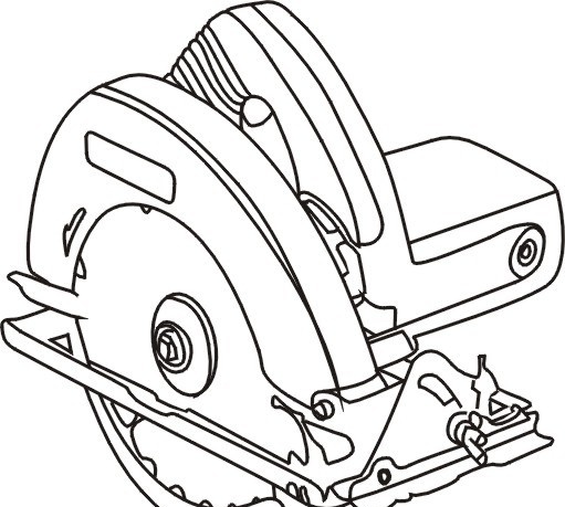 电圆锯速描 电圆锯 矢量 描线 黑白 线稿 圆锯 矢量素材 其他矢量