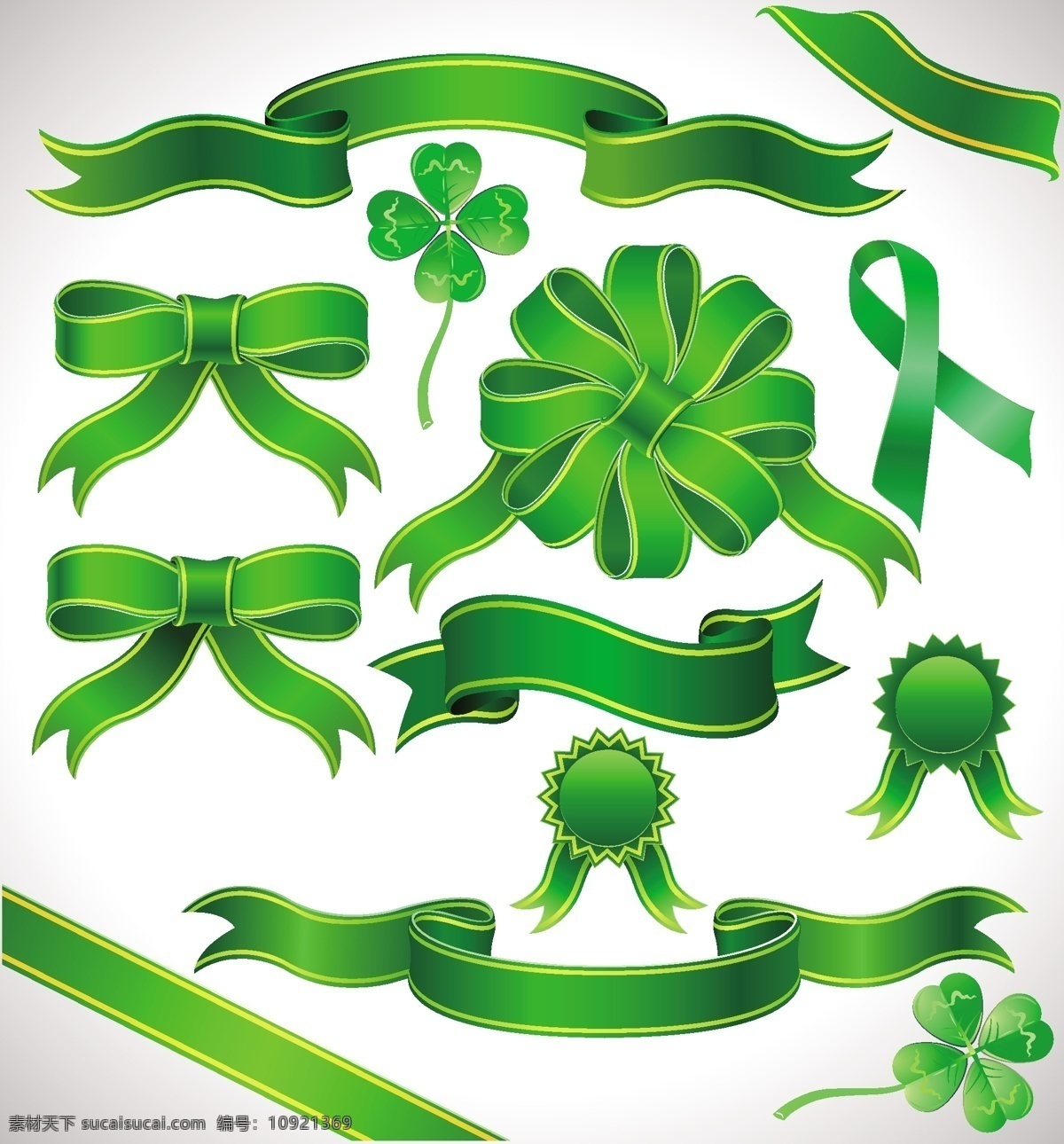 四 叶 草 丝带 矢量边框花纹 矢量图库 花纹花边