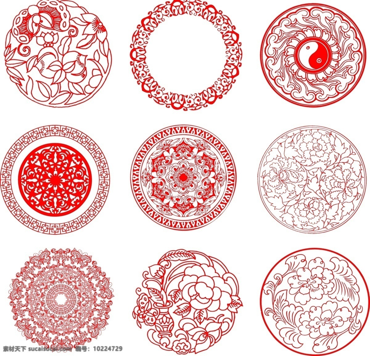 圆形花纹 欧式框 框 花纹 边框相框 中国风复古 复古边框 经典边框 经典相框 装饰 展板装饰 装饰边框 矢量边框 中国风 中国风边框 底纹边框