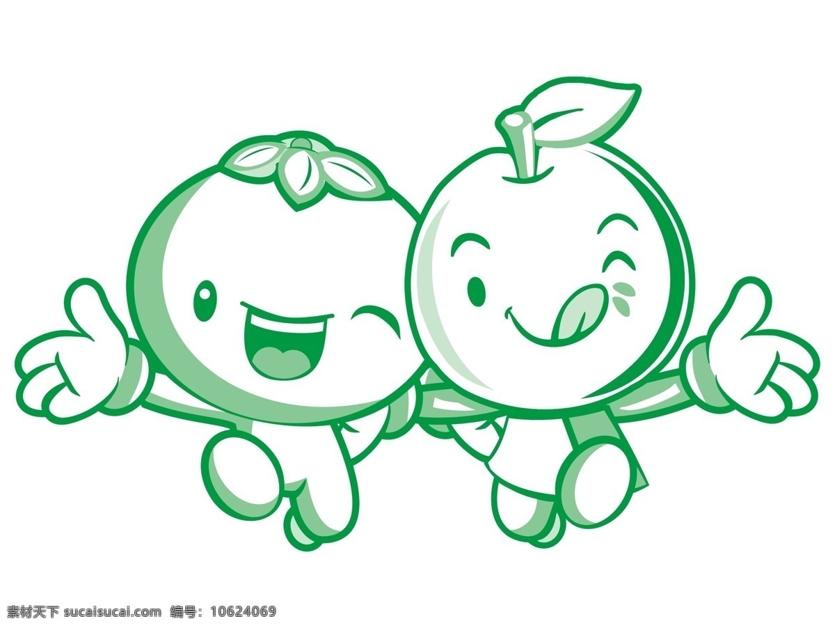 水果卡通图 水果 卡通 绿色 饮料 娃娃 动漫动画 动漫人物