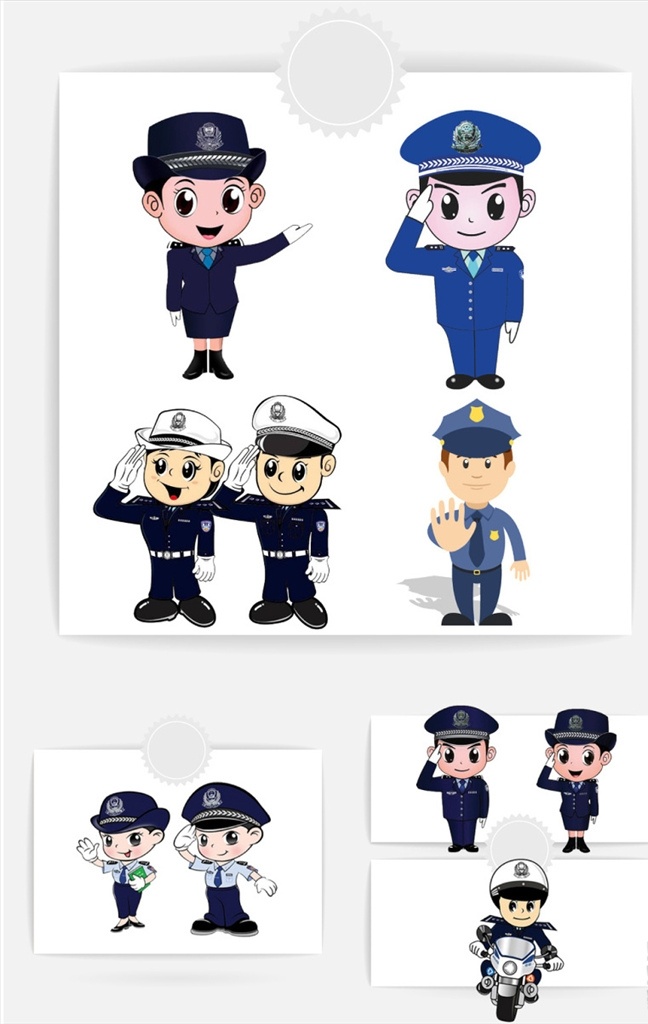 卡通 警察 手绘 人物 保安 免抠图 介绍 卡通设计