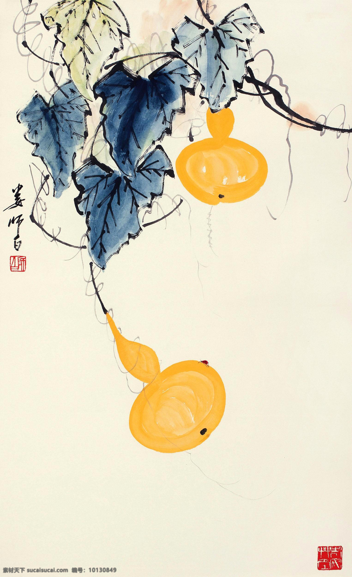 葫芦 娄师白 国画 多子 写意 水墨画 中国画 绘画书法 文化艺术