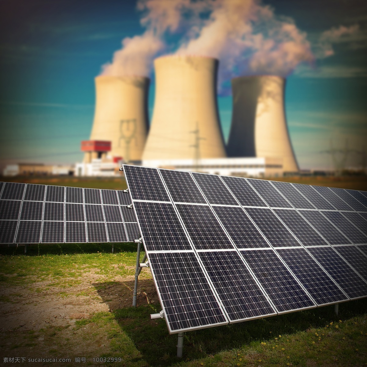 烟囱 太阳能 板 工厂 环境破坏 环境污染 保护环境 环保 节能环保 生态环保 绿色环保 其他类别 环境家居