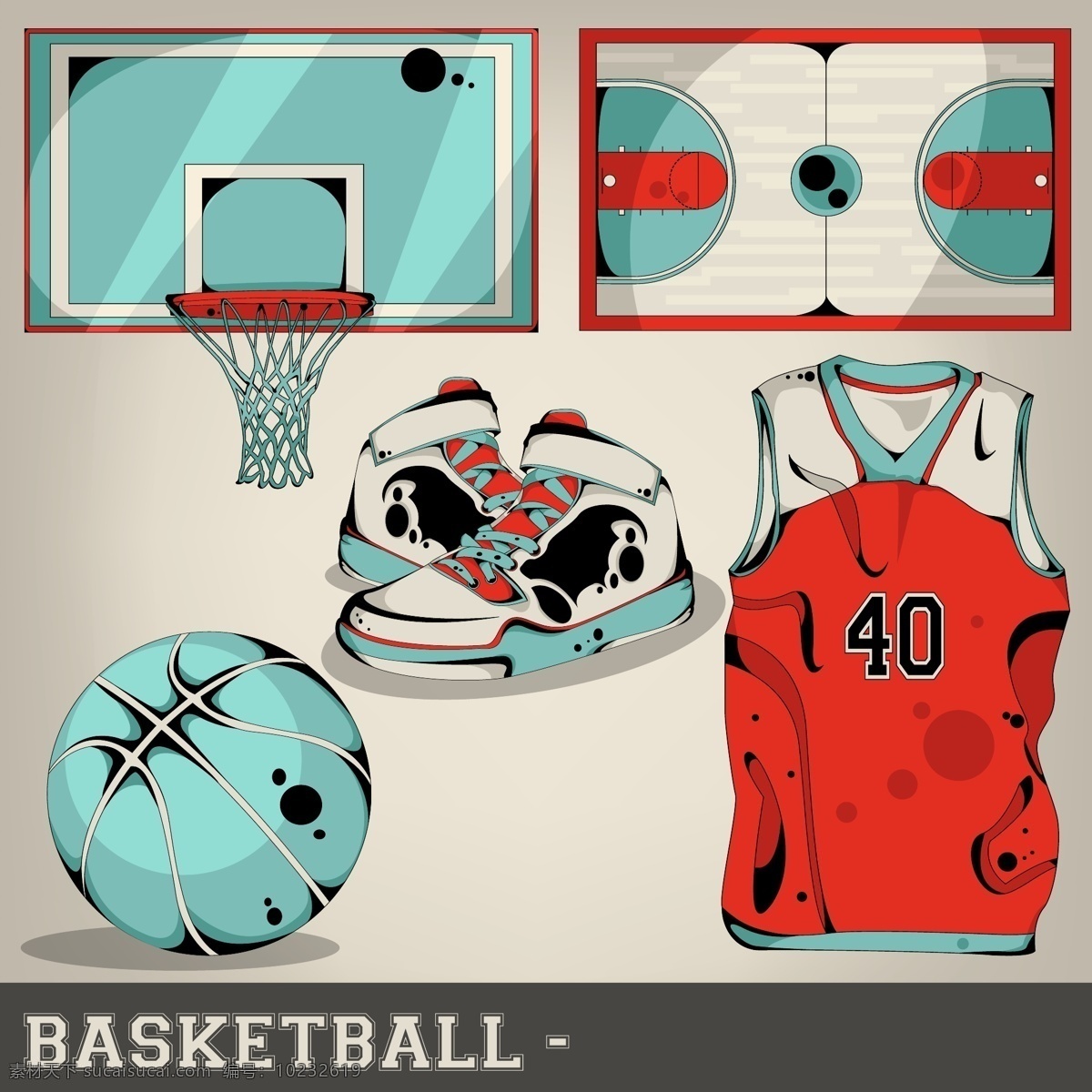 篮球运动 篮球 卡通 撞色 篮球场 篮球筐 篮球鞋 动漫动画 动漫人物 白色