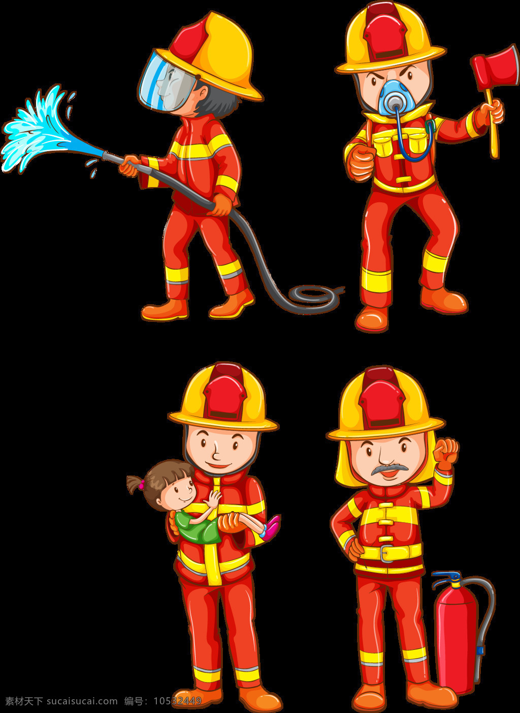 消防图片 卡通 动漫 消防员 灭火 救援 火灾 透明图 透明格式 动漫动画 动漫人物