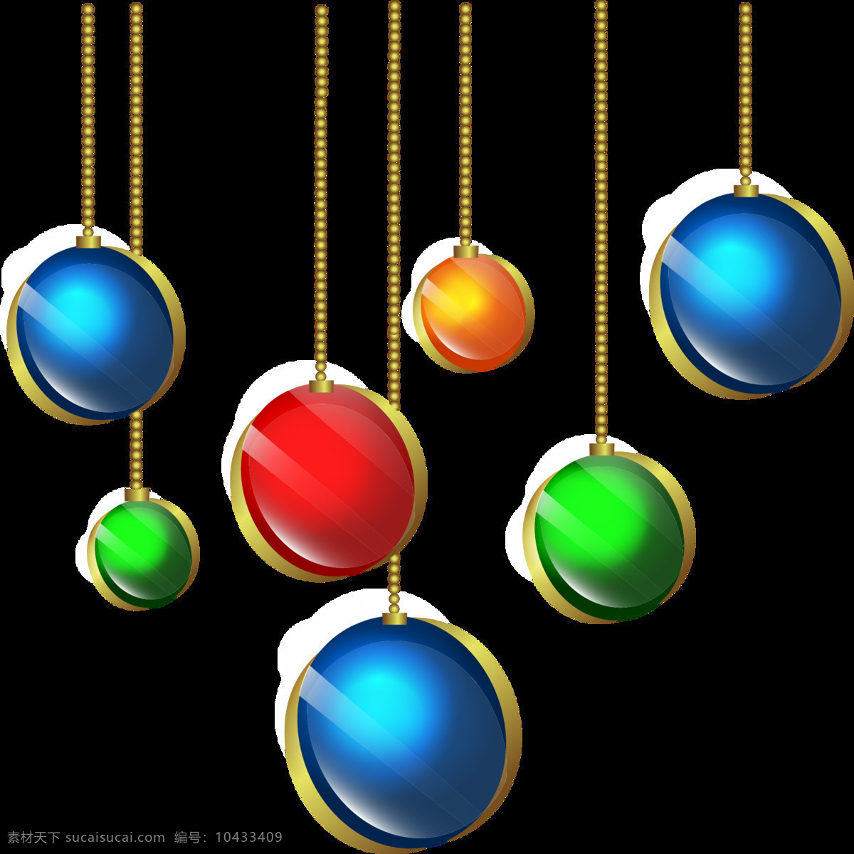 手绘 彩色 吊球 元素 png元素 吊坠 几何 渐变 免抠元素 透明元素 炫彩