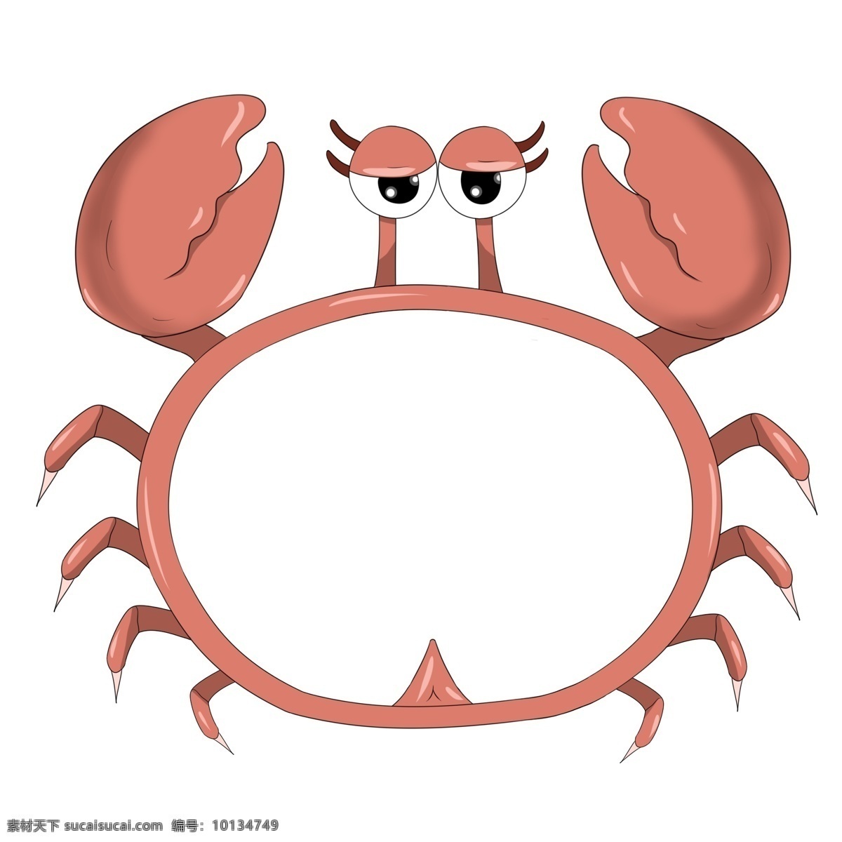可爱 小 螃蟹 边框 插画 可爱的螃蟹 框架 框子 框框 边框插画 卡通插画 简易边框 螃蟹的边框
