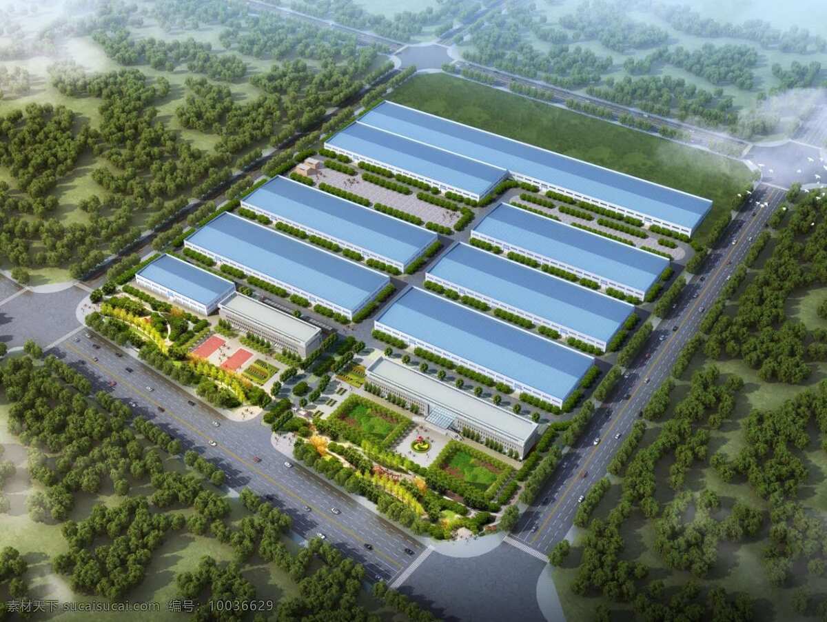 厂房鸟瞰图 俯视图 住宅鸟瞰图 cad制图 厂房鸟瞰 楼盘 景观设计