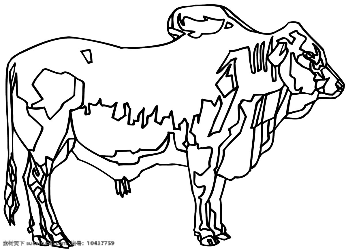 牛 家禽家畜 矢量素材 格式 eps格式 设计素材 矢量动物 矢量图库 白色