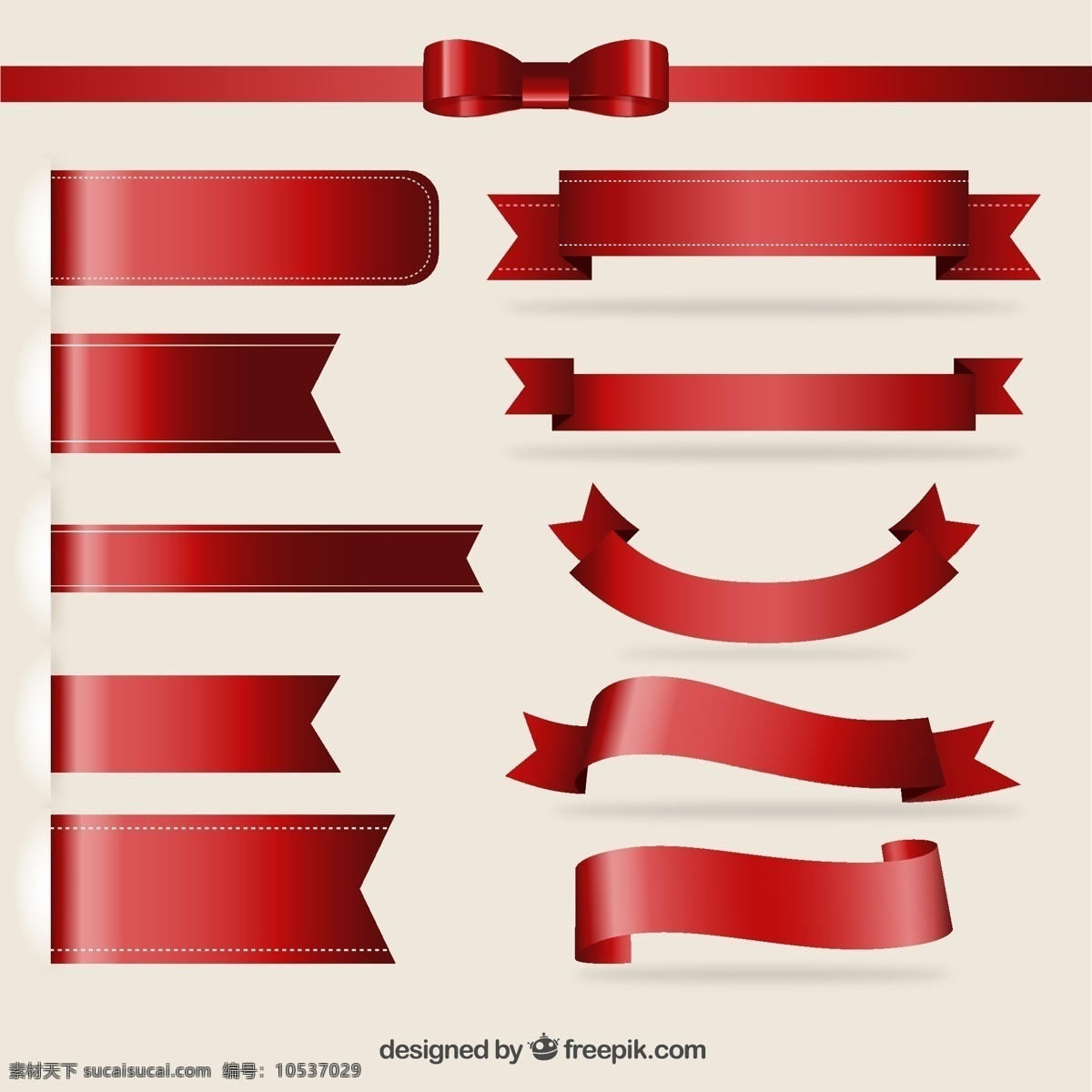 红色 丝带 矢量图 条幅 蝴蝶结 矢量素材