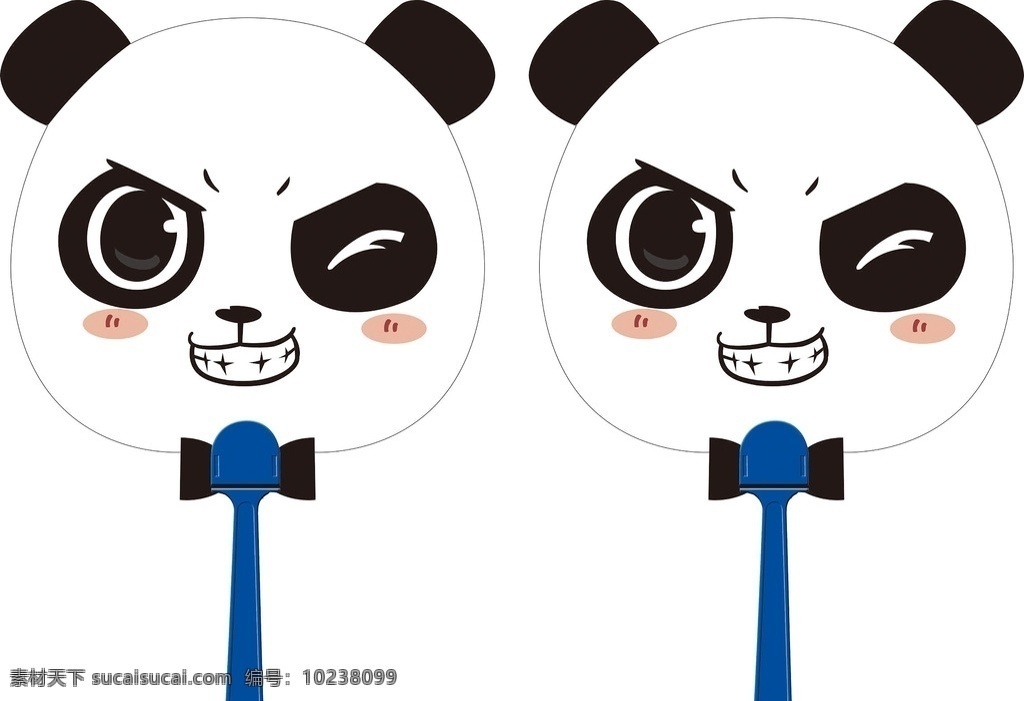 熊猫广告扇 卡通 熊猫 熊猫脸 表情 大熊猫 熊猫头像