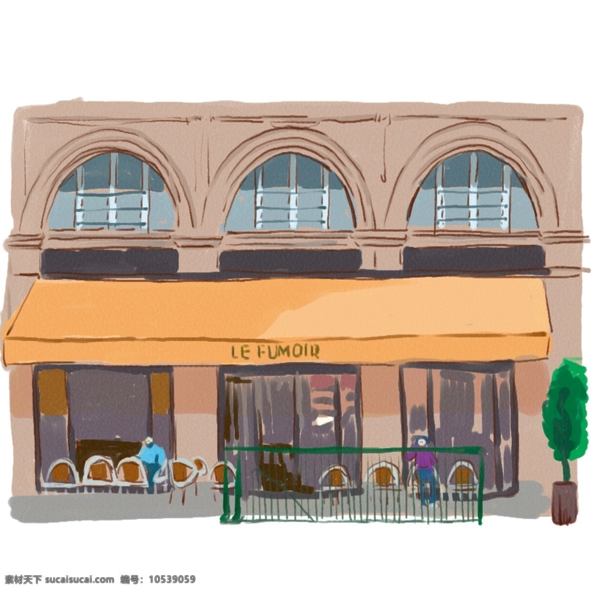 建筑物 楼房 景区 风景 动画 卡通 漫画 白色
