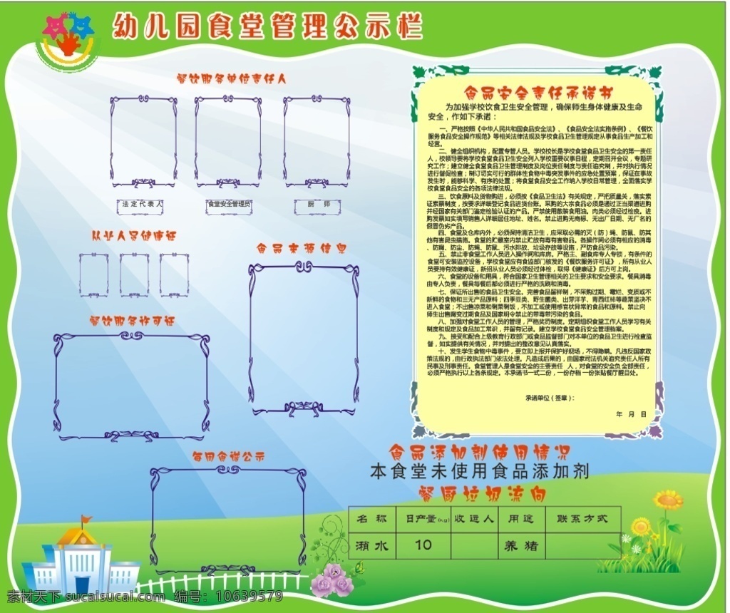 幼儿园 食堂 看板 小孩 展板 规章 展板模板