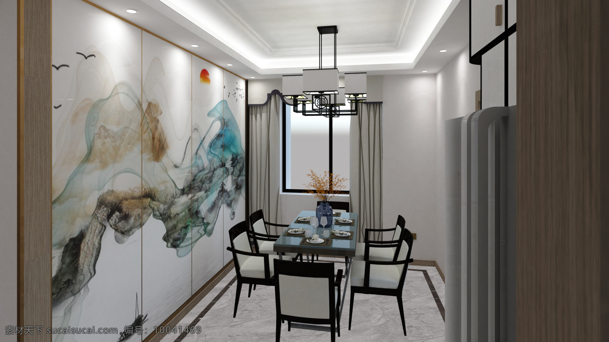 新 中式 餐厅 背景 墙 效果图 新中式 餐厅背景墙 现代简约 家装效果图 新中式风格 新中式家装