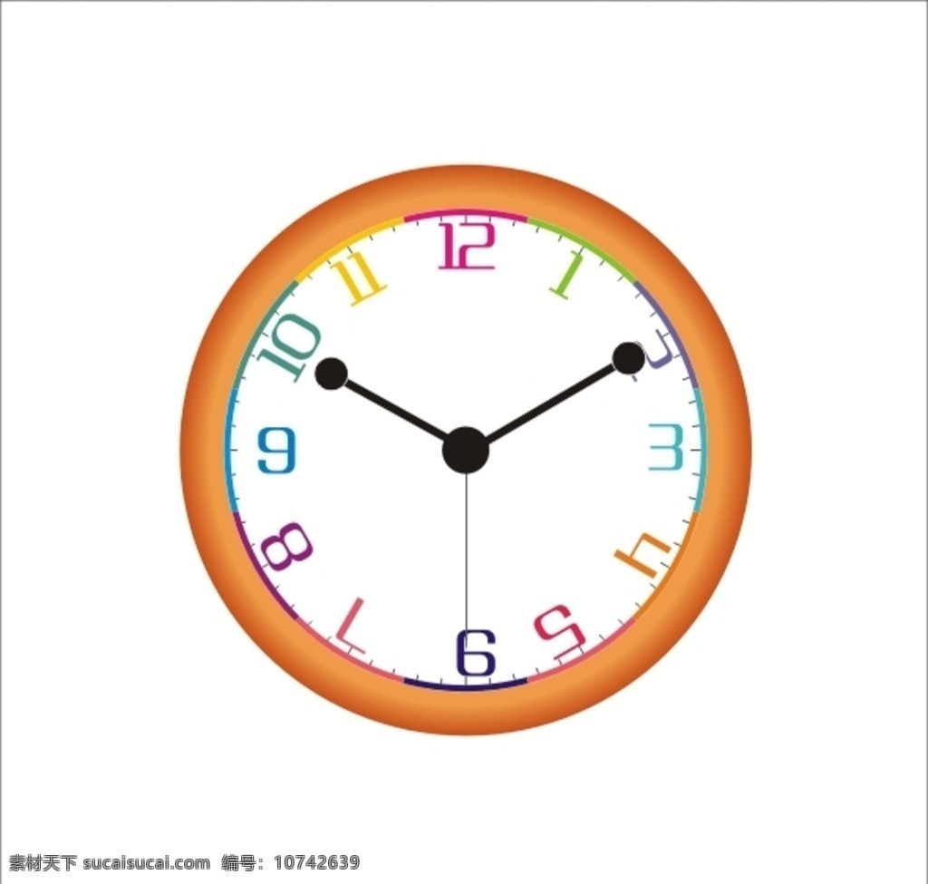 钟面 彩色 数字 钟面设计 挂钟设计 圆钟 闹钟 简约 环保 生活百科 生活用品