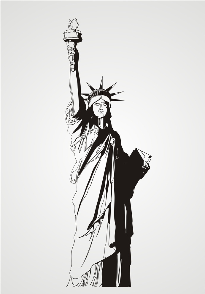 自由女神图片 自由女神 美女 矢量文件 背景 服装设计 美国 矢量自由女神 旅游元素 卡通元素 卡通设计