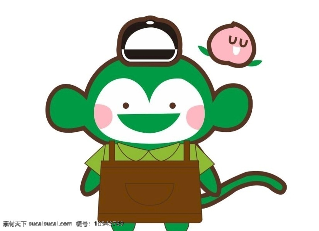 小猴子 百果园 卡通猴儿 桃子 标志图标 企业 logo 标志
