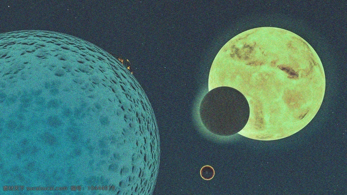 星球 探索 太空 宇宙 科技 未来 插画 星空 背景 配 图 星星 绿色 科学 太阳 月球 月亮 配图 复古 肌理 微立体 细腻 写实