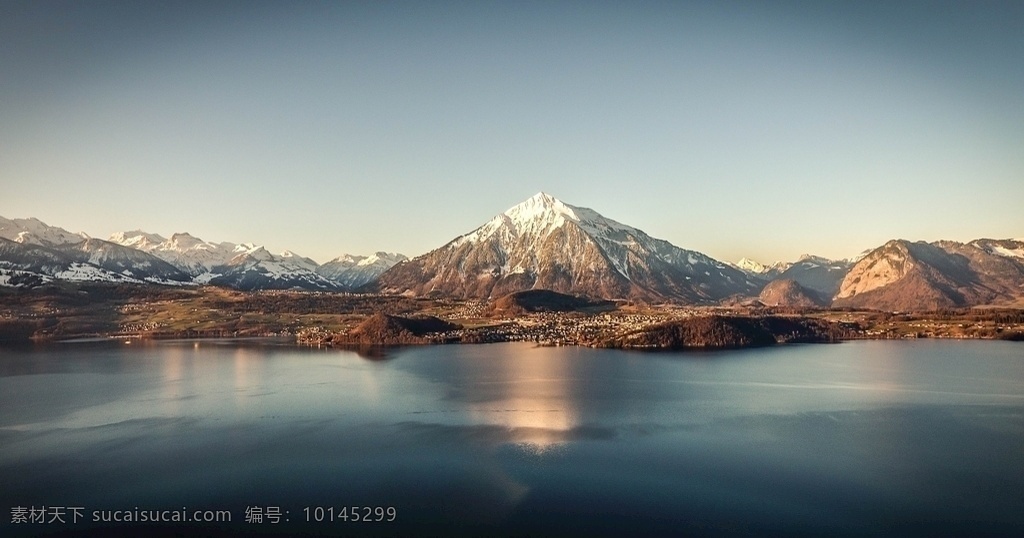 瑞士雪山 瑞士 雪山 湖 山峰 远景 风景 自然景观 自然风景