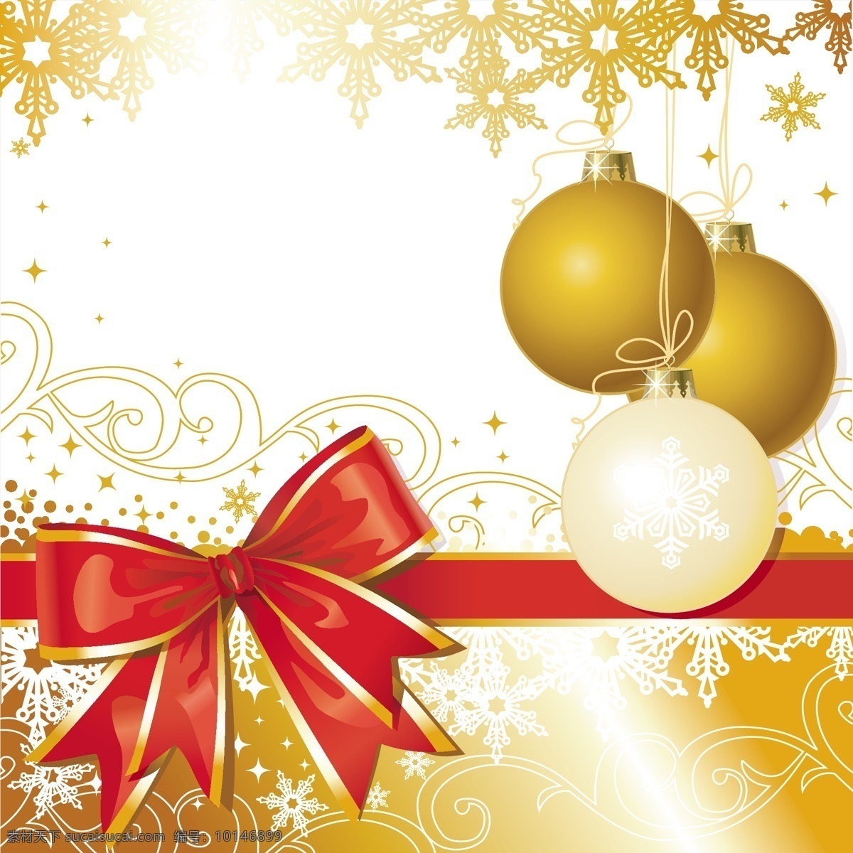 圣诞 铃铛 矢量图 圣诞铃铛 圣诞节 merry christmas 礼节 蝴蝶结 包装带 金色底纹 平面设计