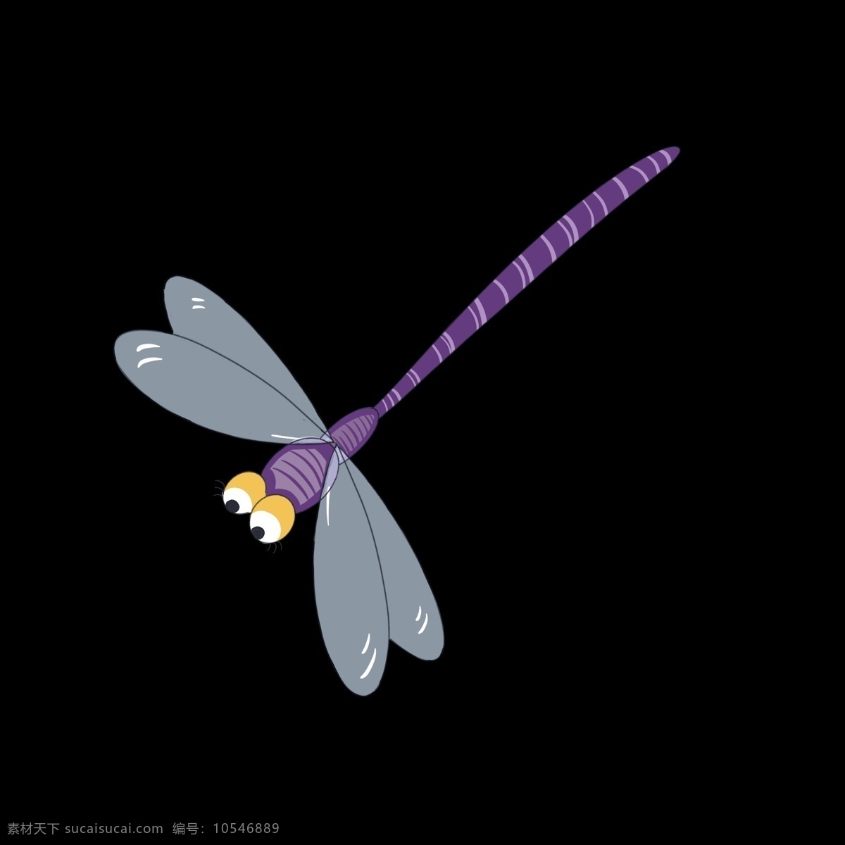夏天 紫 白色 蜻蜓 紫色 翅膀 可爱 动物