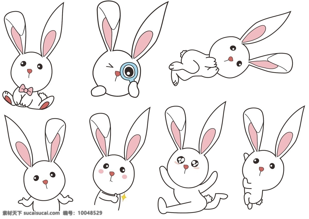 平面设计 广告 兔子 卡通 矢量图 logo 表情 平面卡通 插画 扁平 创意 矢量 动物 简约 包装logo