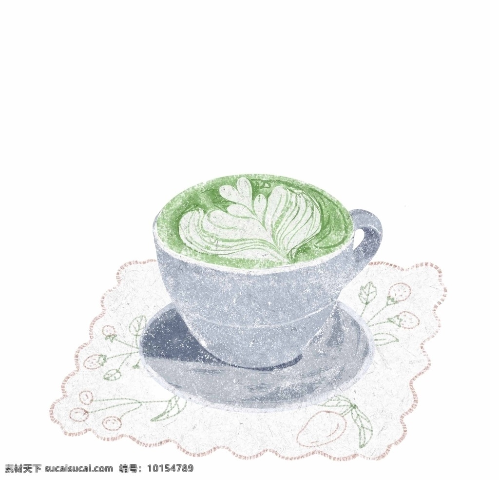 手绘抹茶 抹茶 手绘 插画 绿色 抹 文化艺术 绘画书法