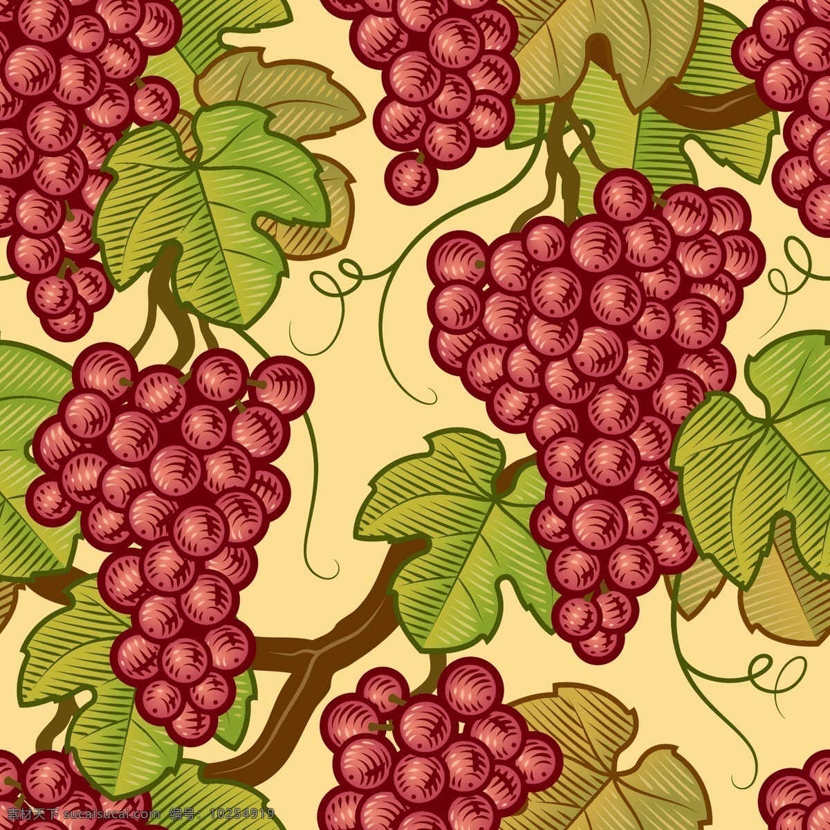 葡萄 背景 矢量 底纹背景 多色 卡通葡萄 果实 蔬菜 高清图片