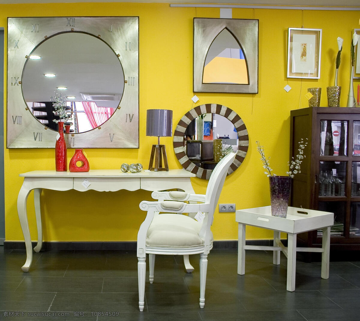 黄色 梳妆台 效果图 室内 装修 装饰素材 室内设计