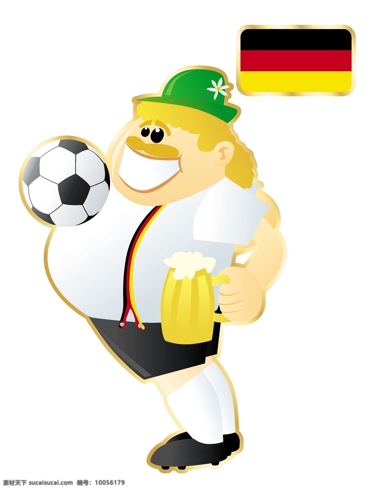 国家 足球 卡通 人物 形象 矢量图 大肚子 运动员 大胖子 运动 踢球 外国 矢量 扁平化 平面