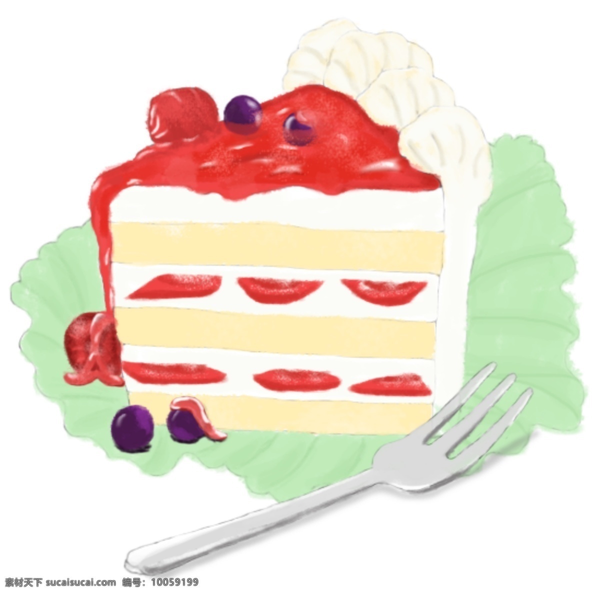 蛋糕 叉子 手绘 卡通 手绘蛋糕 蛋糕叉子 手绘甜点