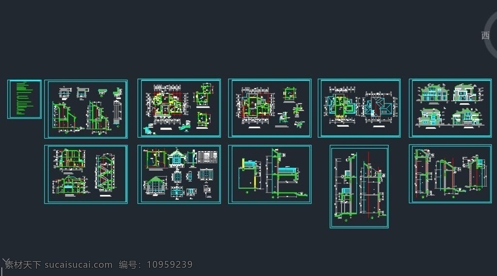 三 层 私人 别墅 施工图 别墅效果图 房屋 cad 图纸 建筑 cda 建筑效果图 新农村效果图 民房效果图 cad图纸 效果图 建筑图纸 房屋效果图 环境设计 建筑设计 dwg