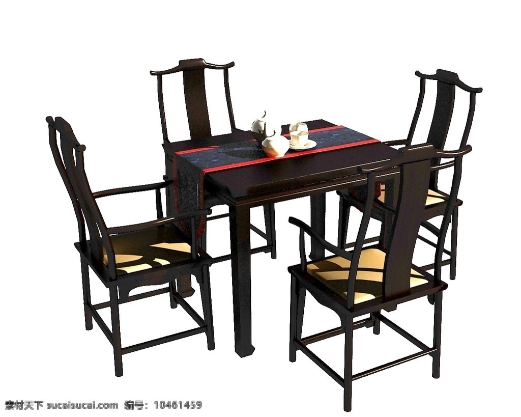 餐桌椅 茶桌椅 中式 桌椅 茶文化 3d设计 室内模型 max