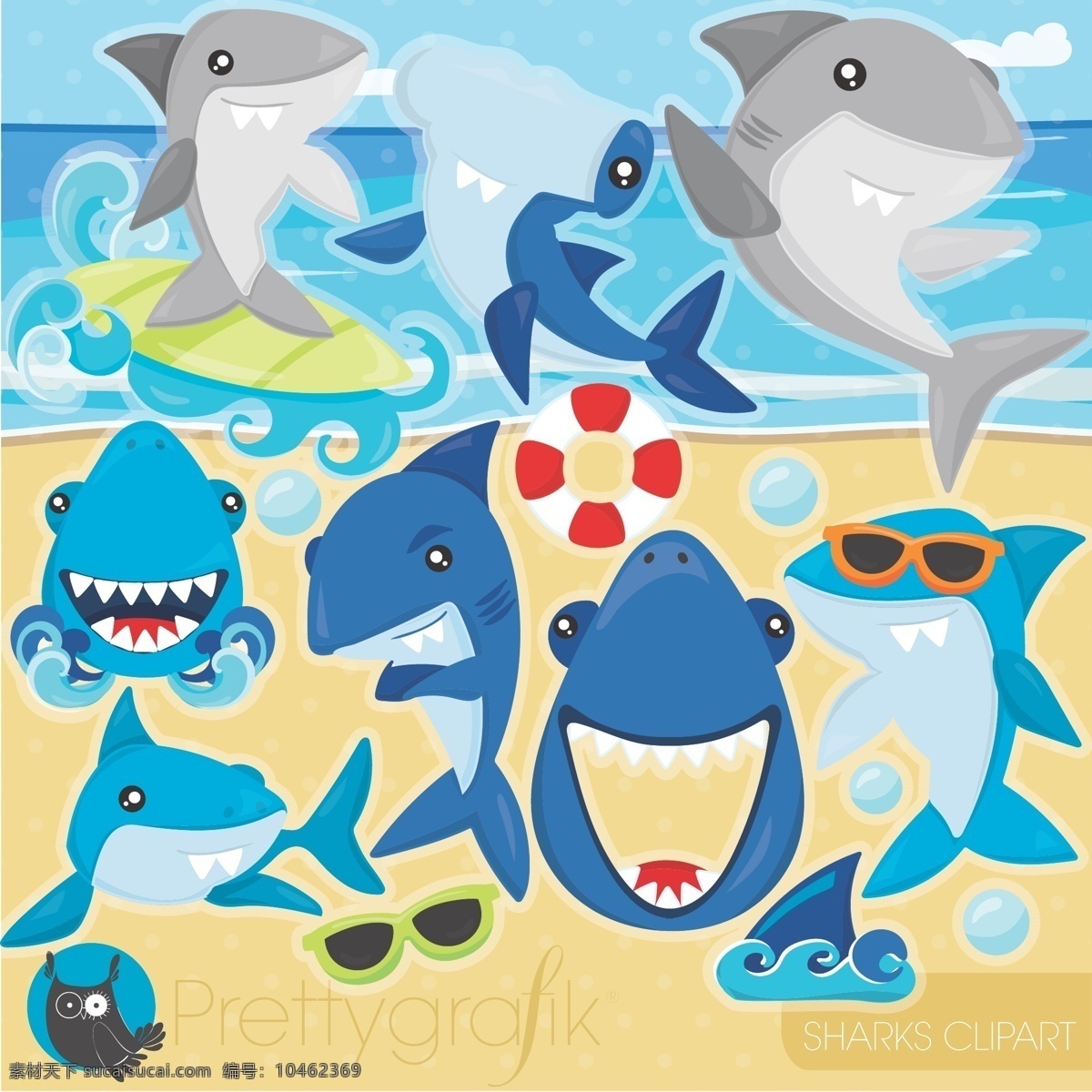 卡通 可爱 鲨鱼 儿童 人物 背景 矢量 动物 字母 商务 办公 图标 卡通设计