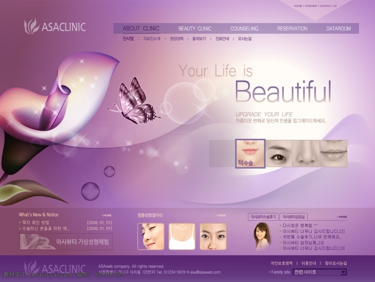 紫色 系列 韩国 网站 模板 个人网站 企业网站 网页模板 源文件 网页 公司 分层 网页大师 网页素材