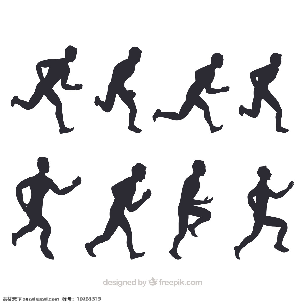 各种 跑步 人 剪影 插图 各种跑步的人 插图设计