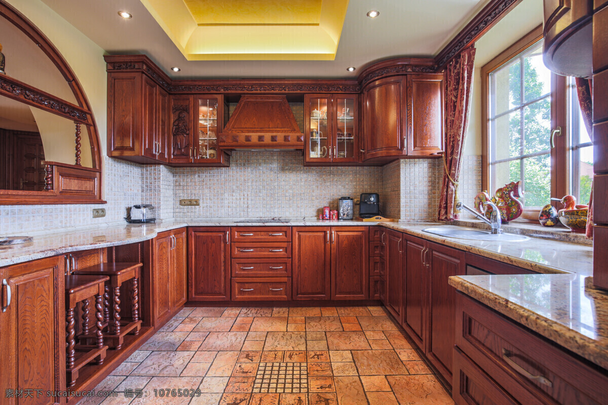 厨房效果图 厨房 厨具 冰箱 欧式厨房 开放式厨房 一体式厨房 西式厨房 现代厨房 室内摄影 环境设计 家居 室内设计