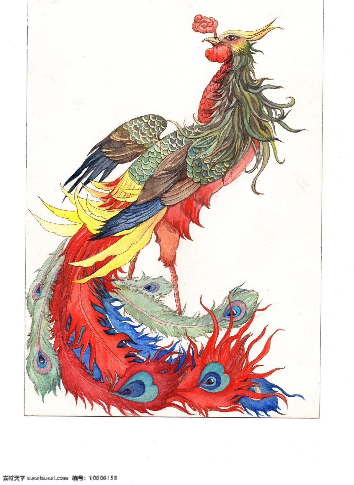 凤凰 吉祥 工笔画 吉祥图案 古典图案 火凤凰 原画工笔画等 文化艺术 传统文化