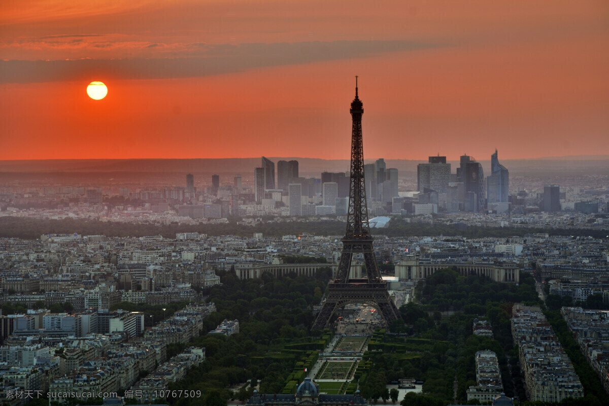 唯美 巴黎埃菲尔铁塔 风景 风光 阳光 夕阳