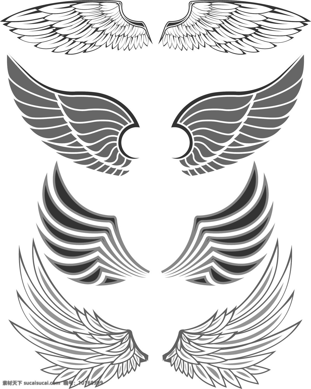 翅膀矢量素材 翅膀 羽毛 翼 图腾 鸟翅膀 鸟类翅膀 纹身 矢量素材 其他矢量 矢量