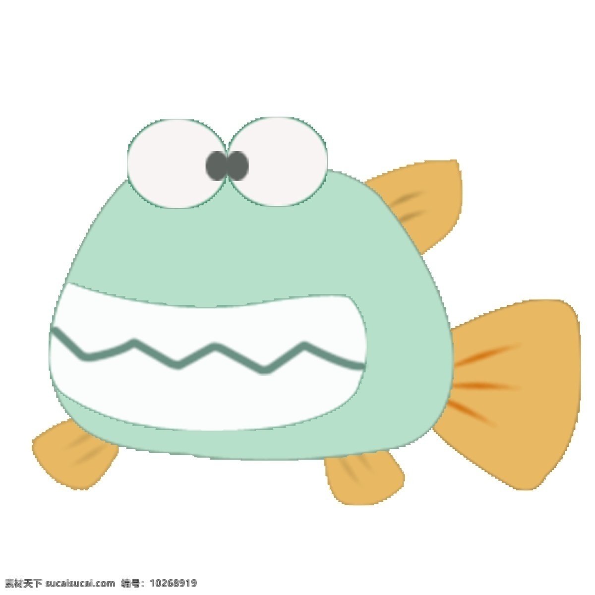 可爱 手绘 线条 鱼 海洋 夏天 海 海产品 卡通鱼 呲牙鱼 生物世界