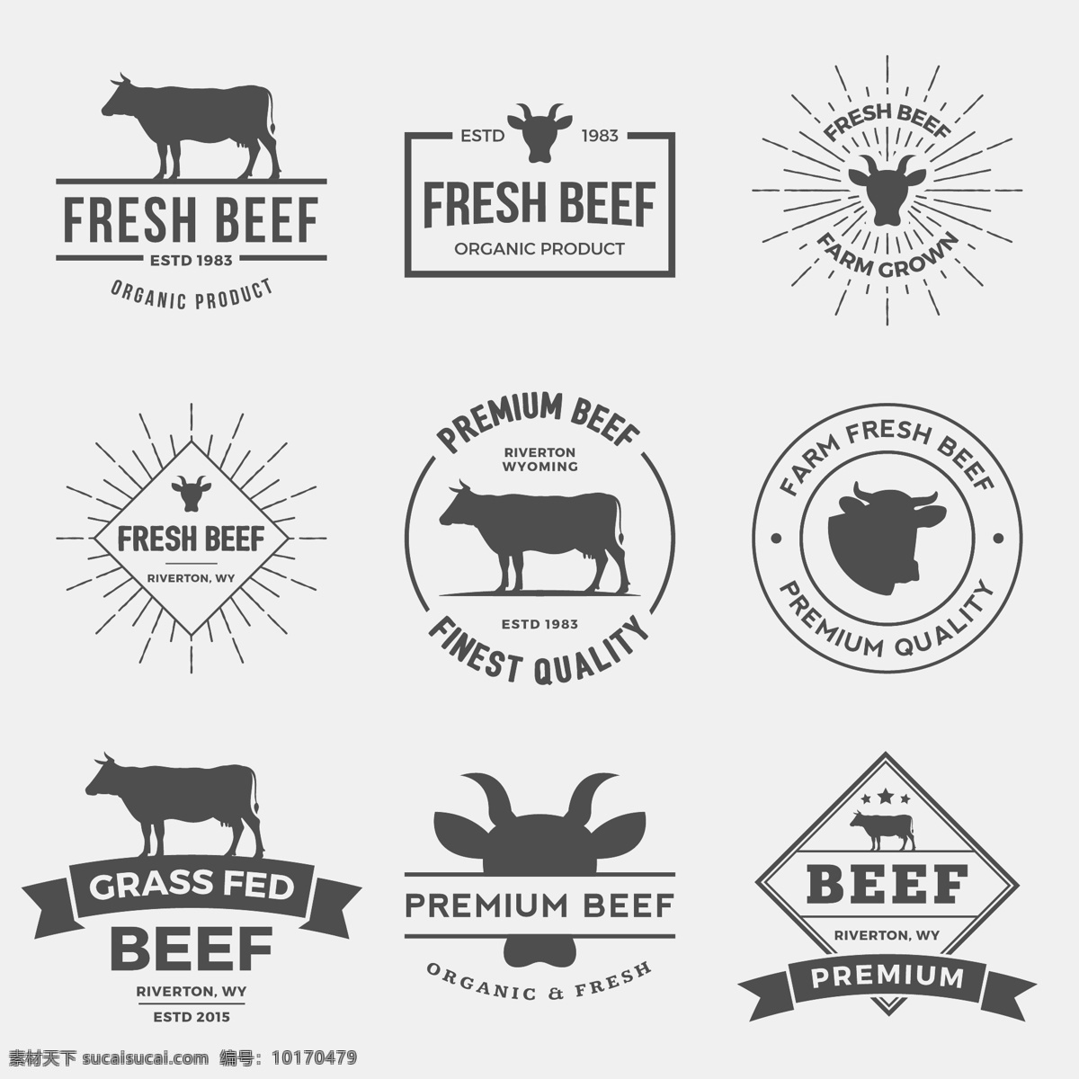 牛肉标签 肉制品标签 彩色 肉制品 标签 logo 牛排 牛肉 白色
