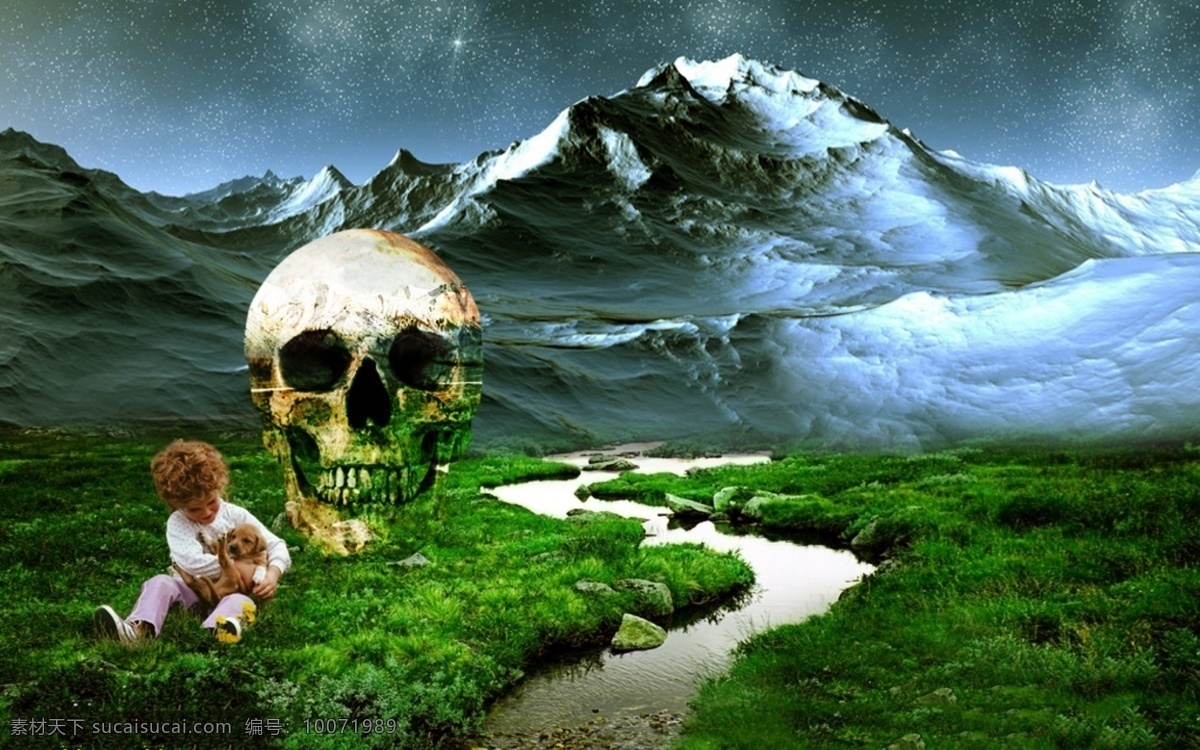 骷髅素材 骷髅 风景 骷髅分层 风景骷髅 分层 人物